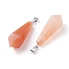 Natural Red Aventurine Pointed Pendants G-I314-02P-03-3