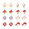 Cheriswelry 44Pcs 11 Style Light Gold Alloy Enamel Pendants ENAM-CW0001-14-9