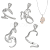 4Pcs 4 Styles Brass Pendant Irregular Cabochon Settings KK-NB0003-73B-1