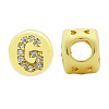 Brass Micro Pave Clear Cubic Zirconia Beads KK-T030-LA843-GX3-2