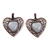 Natural Labradorite Peach Love Heart Pendants G-G158-01-12-1