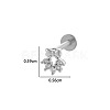 Bowknot 316L Surgical Stainless Steel Clear Cubic Zirconia 17 Gauge Internally Threaded Labrets WGBD99E-12-1