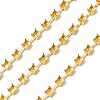50M Rectangle Brass Rhinestone Claw Setting Chains CHC-C024-01A-G-4
