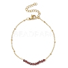 4Pcs 4 Style Natural Mixed Gemstone Beaded Link Braclet with Satellite Chains BJEW-JB09496-02-3