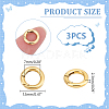3Pcs Ion Plating(IP) 304 Stainless Steel Spring Gate Rings STAS-UN0059-42-3