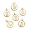 Brass Micro Pave Clear Cubic Zirconia Charms ZIRC-I052-16G-03-1