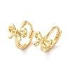 Brass Bowknot Hoop Earrings for Women ZIRC-Q201-15G-1