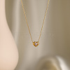 304 Stainless Steel Pave Cubic Zirconia Heart Pendant Cable Chain Necklaces for Women WG320DC-04-1