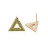 Brass with Enamel Stud Earring Findings KK-S356-673G-NF-4