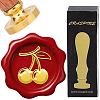 Brass Wax Seal Stamp with Wood Handle AJEW-WH0412-0278-1