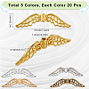 100Pcs 5 Colors Tibetan Style Alloy Spacer Beads FIND-SC0008-56-2