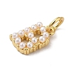 Rack Plating Brass with ABS Plastic Imitation Pearl Charms KK-B092-30B-G-2