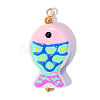 304 Stainless Steel with Glass Pendants GL-OY001-04G-02-1