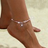 Starfish Alloy Glass Beaded Charm Anklets WGC96C8-02-1