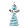 Glass Seed Beads Pendants PALLOY-MZ00381-04-1