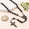 Men's Rosary Bead Necklace with Crucifix Cross NJEW-I011-6mm-04-7
