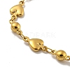 Heart & Round 304 Stainless Steel Link Chains Bracelets for Women BJEW-B059-01G-01-2