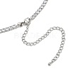 Brass Clear Cubic Zirconia Heart Pendant Strass Chain Necklaces for Women NJEW-U015-10GP-01-3