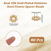 80Pcs 304 Stainless Steel Spacer Beads STAS-BBC0008-27D-G-2