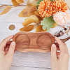 2-Slot Wooden Salt and Pepper Mill Tray WOOD-WH0030-31-3