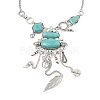 Alloy & Risin Imitation Turquoise Flower Bib Necklaces NJEW-L046-03AS-2