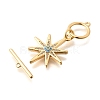 Brass Pave Cubic Zirconia Toggle Clasps KK-N289-09G-3
