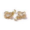 Rack Plating Brass Micro Pave Cubic Zirconia Pendants ZIRC-F130-01G-3