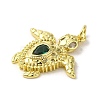 Rack Plating Brass Micro Pave Green Cubic Zirconia Pendants KK-C053-10G-2