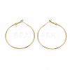 Brass Hoop Earrings EJEW-T007-01G-NF-1