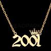 Crown Birth Year 201 Stainless Steel Pendant Necklaces for Women FS-WG4E8F2-22-1