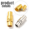 8 Sets 2 Colors Brass Locking Tube Magnetic Clasps KK-FS0001-61-3