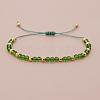 Glass & Brass Round Beads Braided Bead Bracelets LS-RD6595-5-1