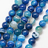 Natural Striped Agate/Banded Agate Bead Strands X-G-K166-13-8mm-06-1