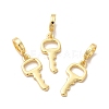 Rack Plating Brass Key European Dangle Charms KK-B068-36G-2