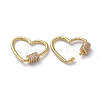 Brass Micro Pave Cubic Zirconia Screw Carabiner Lock Charms ZIRC-G160-12G-2