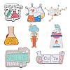 SUNNYCLUE 8Pcs 8 Style Chemistry Theme Enamel Pin JEWB-SC0001-32-1