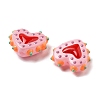 Baking Paint Glass Bumpy Beads Heart LAMP-V001-07C-3