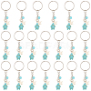 20Pcs Turtle with Starfish Synthetic Turquoise Pendant Keychains KEYC-CP0001-47A-1