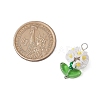 Glass Seed Beaded Flower Pendants PALLOY-MZ00521-02-2