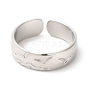 304 Stainless Steel Common Gull Open Cuff Ring for Women RJEW-E063-14P-2