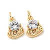 Brass Micro Pave Cubic Zirconia Pendants KK-K378-02G-1