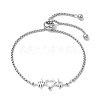 Adjustable 304 Stainless Steel Box Chain Slider Bracelets BJEW-JB10218-1
