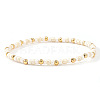 Glass Seed Bead & 304 Stainless Steel Beads Stretch Bracelets for Women UJ8716-3-1