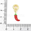 Brass Red Enamel Vegetable European Dangle Charms KK-Z090-06G-01-3