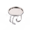 201 Stainless Steel Cuff Pad Ring Settings X-STAS-S080-040F-P-1