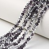 Electroplate Transparent Glass Beads Strands EGLA-A034-T6mm-M11-1