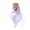 Teardrop Glass Cork Bottles Ornament AJEW-A039-01F-1