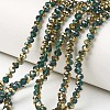 Electroplate Transparent Glass Beads Strands X-EGLA-A034-T6mm-O10-1