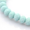 Faceted Opaque Solid Color Crystal Glass Rondelle Beads Stretch Bracelets BJEW-F072-M-3