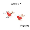 French Romantic Stainless Steel Enamel Heart Stud Earrings for Women XY4598-4-1
